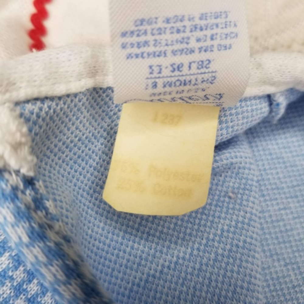 Carter's girls checkered one piece suit blue ivory size 18 months made in USA - Picture 8 of 8